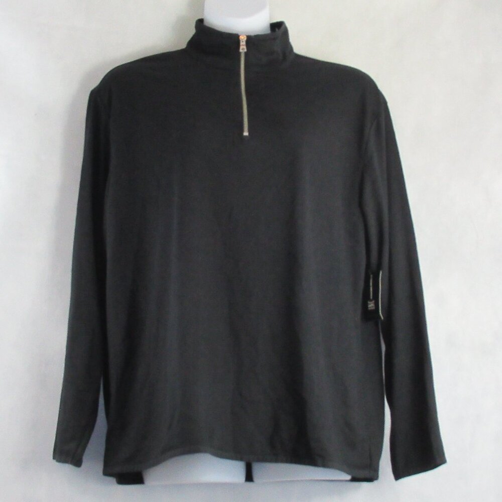 INC Men's Quarter Zip Lightweight Pullover Sweatshirt, Black, XL